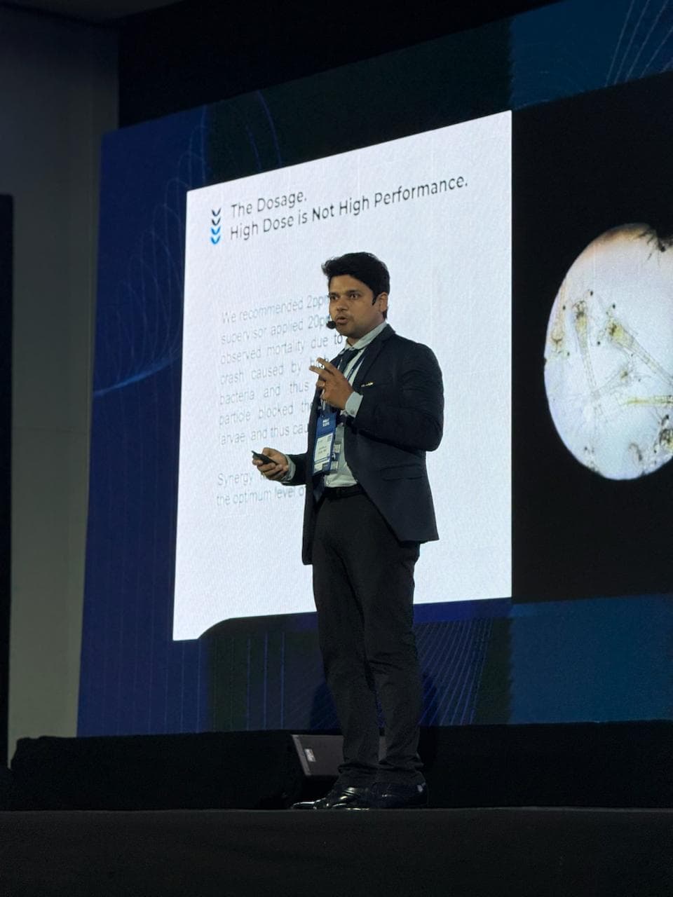 Krishna Kishore presenting at an international microbiome conference